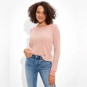 NWT American Eagle Waffle Layering Thermal Striped Tee